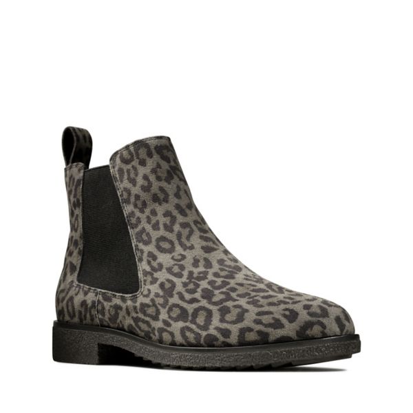 Clarks Womens Griffin Plaza Chelsea Boots Leopard | UK-8427619